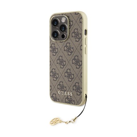 Guess 4G Charms Collection - Etui iPhone 15 Pro (brązowy) Guess 4G Charms Collection - Etui iPhone 15 Pro (brązowy)