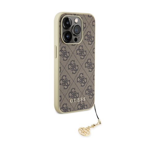 Guess 4G Charms Collection - Etui iPhone 15 Pro (brązowy) Guess 4G Charms Collection - Etui iPhone 15 Pro (brązowy)