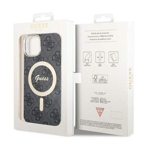 Guess 4G MagSafe - Etui iPhone 15 (czarny) Guess 4G MagSafe - Etui iPhone 15 (czarny)