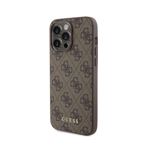 Guess 4G Metal Gold Logo - Etui iPhone 15 Pro Max (brązowy) Guess 4G Metal Gold Logo - Etui iPhone 15 Pro Max (brązowy)