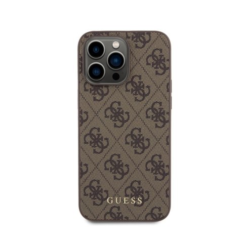Guess 4G Metal Gold Logo - Etui iPhone 15 Pro Max (brązowy) Guess 4G Metal Gold Logo - Etui iPhone 15 Pro Max (brązowy)