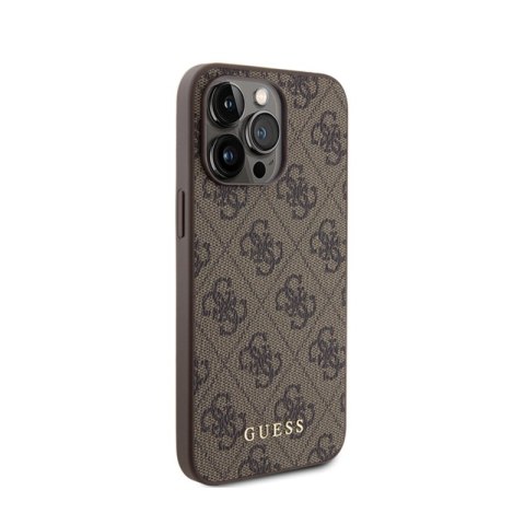 Guess 4G Metal Gold Logo - Etui iPhone 15 Pro Max (brązowy) Guess 4G Metal Gold Logo - Etui iPhone 15 Pro Max (brązowy)