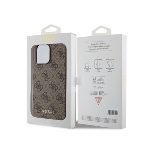 Guess 4G Metal Gold Logo - Etui iPhone 15 Pro Max (brązowy) Guess 4G Metal Gold Logo - Etui iPhone 15 Pro Max (brązowy)