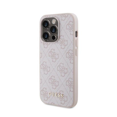 Guess 4G Metal Gold Logo - Etui iPhone 15 Pro (różowy) Guess 4G Metal Gold Logo - Etui iPhone 15 Pro (różowy)