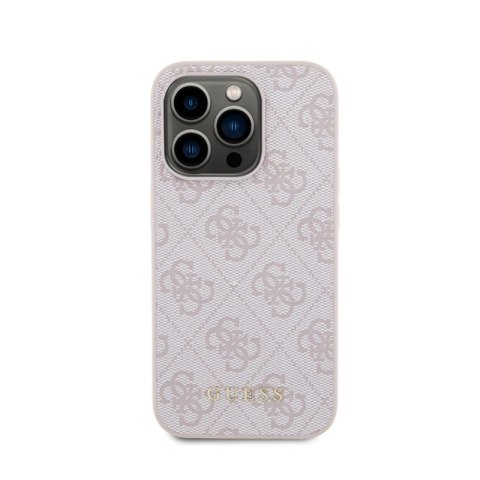 Guess 4G Metal Gold Logo - Etui iPhone 15 Pro (różowy) Guess 4G Metal Gold Logo - Etui iPhone 15 Pro (różowy)