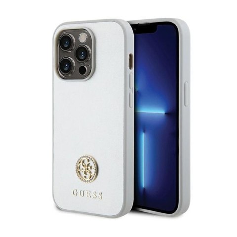 Guess 4G Strass Metal Logo - Etui iPhone 15 Pro (srebrny) Guess 4G Strass Metal Logo - Etui iPhone 15 Pro (srebrny)