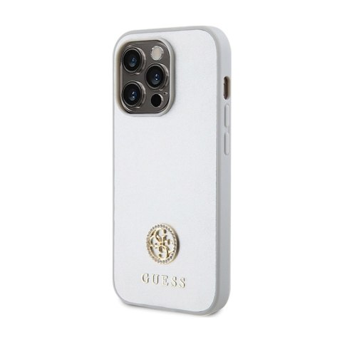 Guess 4G Strass Metal Logo - Etui iPhone 15 Pro (srebrny) Guess 4G Strass Metal Logo - Etui iPhone 15 Pro (srebrny)