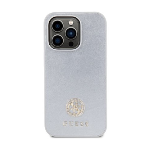 Guess 4G Strass Metal Logo - Etui iPhone 15 Pro (srebrny) Guess 4G Strass Metal Logo - Etui iPhone 15 Pro (srebrny)