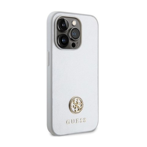 Guess 4G Strass Metal Logo - Etui iPhone 15 Pro (srebrny) Guess 4G Strass Metal Logo - Etui iPhone 15 Pro (srebrny)