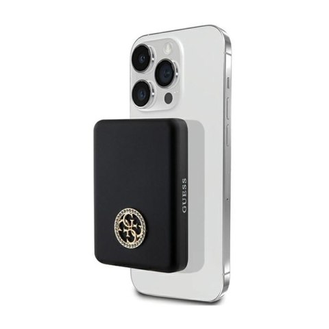 Guess 4G Strassed Metal Logo MagSafe - Power Bank indukcyjny 3000 mAh 5W MagSafe (czarny) Guess 4G Strassed Metal Logo MagSafe - Power Bank indukcyjny 3000 mAh 5W MagSafe (czarny)