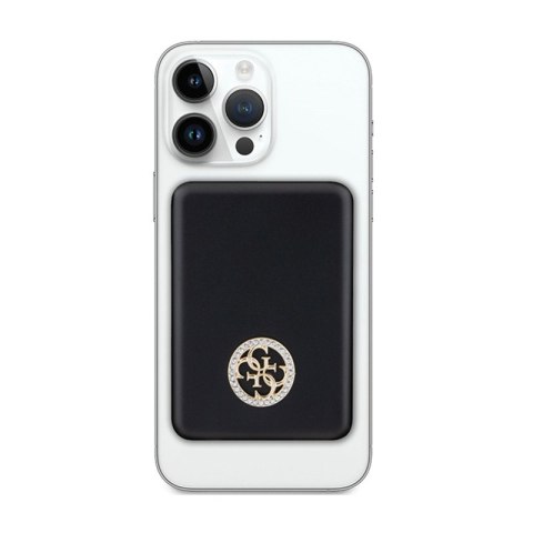 Guess 4G Strassed Metal Logo MagSafe - Power Bank indukcyjny 3000 mAh 5W MagSafe (czarny) Guess 4G Strassed Metal Logo MagSafe - Power Bank indukcyjny 3000 mAh 5W MagSafe (czarny)