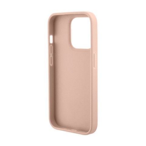 Guess Croco Triangle Metal Logo - Etui iPhone 15 Pro Max (różowy) Guess Croco Triangle Metal Logo - Etui iPhone 15 Pro Max (różowy)