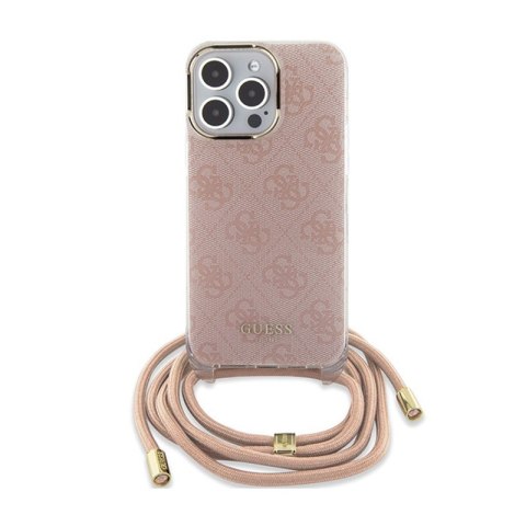 Guess Crossbody Cord 4G Print - Etui iPhone 15 Pro (różowy) Guess Crossbody Cord 4G Print - Etui iPhone 15 Pro (różowy)