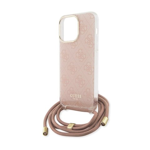 Guess Crossbody Cord 4G Print - Etui iPhone 15 Pro (różowy) Guess Crossbody Cord 4G Print - Etui iPhone 15 Pro (różowy)
