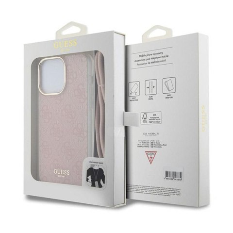 Guess Crossbody Cord 4G Print - Etui iPhone 15 Pro (różowy) Guess Crossbody Cord 4G Print - Etui iPhone 15 Pro (różowy)