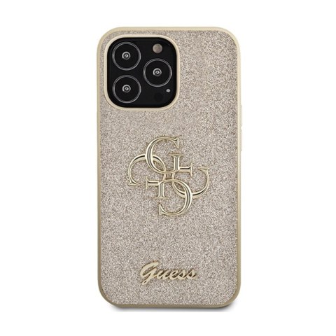 Guess Glitter Script Big 4G - Etui iPhone 13 Pro (złoty) Guess Glitter Script Big 4G - Etui iPhone 13 Pro (złoty)