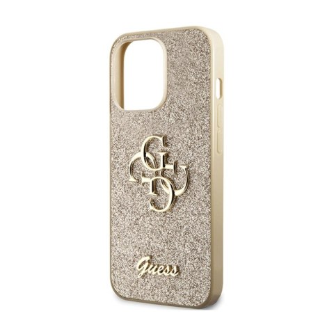 Guess Glitter Script Big 4G - Etui iPhone 13 Pro (złoty) Guess Glitter Script Big 4G - Etui iPhone 13 Pro (złoty)