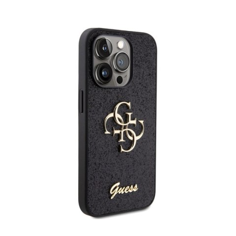 Guess Glitter Script Big 4G - Etui iPhone 15 Pro (czarny) Guess Glitter Script Big 4G - Etui iPhone 15 Pro (czarny)