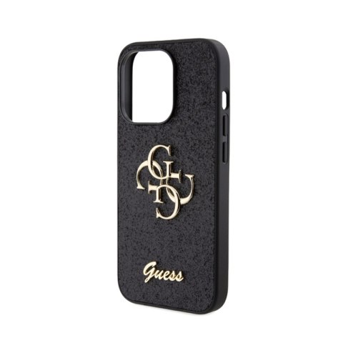 Guess Glitter Script Big 4G - Etui iPhone 15 Pro (czarny) Guess Glitter Script Big 4G - Etui iPhone 15 Pro (czarny)