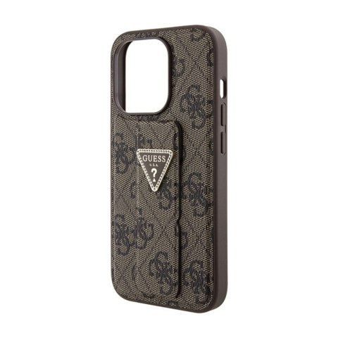 Guess Grip Stand 4G Triangle Strass Logo - Etui iPhone 15 Pro Max (brązowy) Guess Grip Stand 4G Triangle Strass Logo - Etui iPhone 15 Pro Max (brązowy)