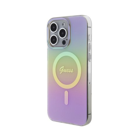 Guess IML Iridescent MagSafe - Etui iPhone 15 Pro (różowy)
