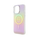 Guess IML Iridescent MagSafe - Etui iPhone 15 Pro (różowy)