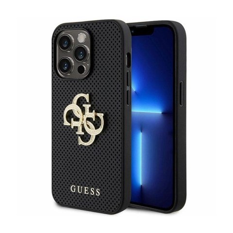 Guess Perforated 4G Glitter - Etui iPhone 15 Pro (czarny) Guess Perforated 4G Glitter - Etui iPhone 15 Pro (czarny)