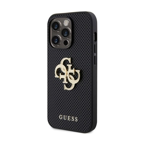 Guess Perforated 4G Glitter - Etui iPhone 15 Pro (czarny) Guess Perforated 4G Glitter - Etui iPhone 15 Pro (czarny)