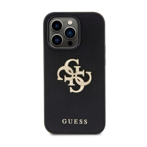 Guess Perforated 4G Glitter - Etui iPhone 15 Pro (czarny) Guess Perforated 4G Glitter - Etui iPhone 15 Pro (czarny)