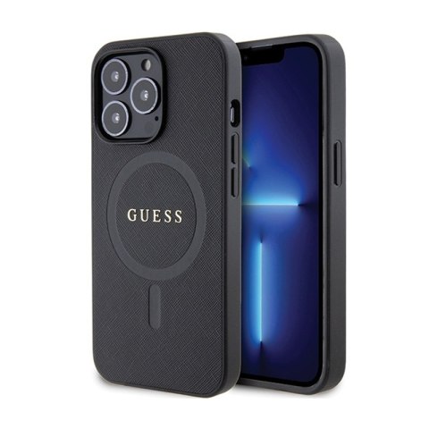 Guess Saffiano MagSafe - Etui iPhone 13 Pro (czarny) Guess Saffiano MagSafe - Etui iPhone 13 Pro (czarny)
