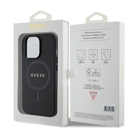 Guess Saffiano MagSafe - Etui iPhone 13 Pro (czarny) Guess Saffiano MagSafe - Etui iPhone 13 Pro (czarny)