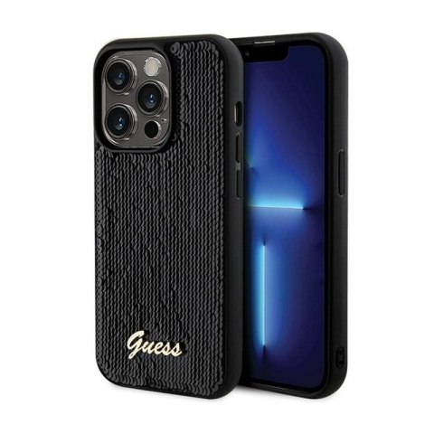 Guess Sequin Script Metal - Etui iPhone 13 Pro Max (czarny) Guess Sequin Script Metal - Etui iPhone 13 Pro Max (czarny)