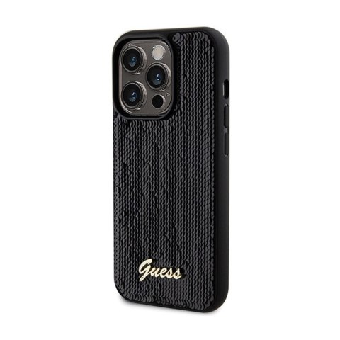 Guess Sequin Script Metal - Etui iPhone 13 Pro Max (czarny) Guess Sequin Script Metal - Etui iPhone 13 Pro Max (czarny)