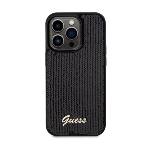 Guess Sequin Script Metal - Etui iPhone 13 Pro Max (czarny) Guess Sequin Script Metal - Etui iPhone 13 Pro Max (czarny)