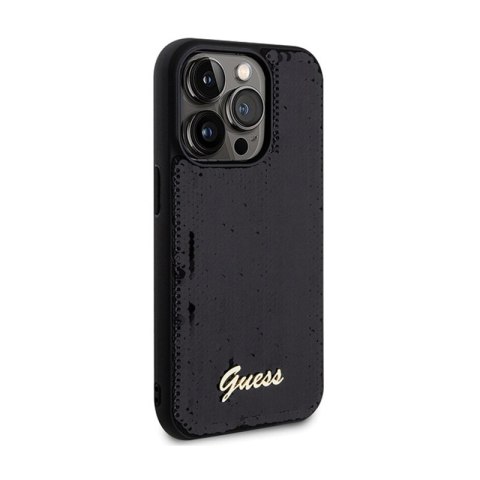 Guess Sequin Script Metal - Etui iPhone 13 Pro Max (czarny) Guess Sequin Script Metal - Etui iPhone 13 Pro Max (czarny)