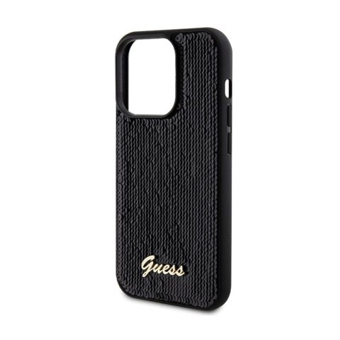Guess Sequin Script Metal - Etui iPhone 13 Pro Max (czarny) Guess Sequin Script Metal - Etui iPhone 13 Pro Max (czarny)