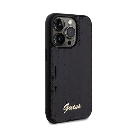 Guess Sequin Script Metal - Etui iPhone 14 Pro (czarny) Guess Sequin Script Metal - Etui iPhone 14 Pro (czarny)