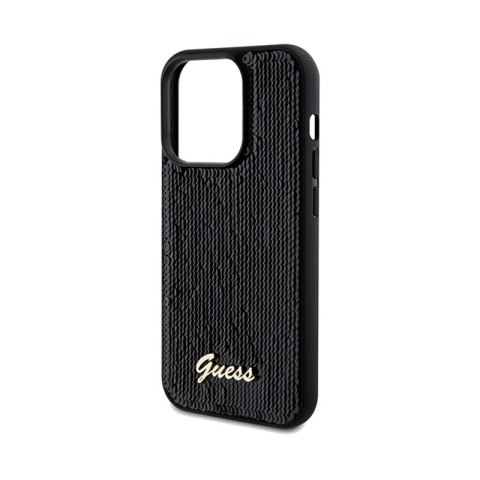 Guess Sequin Script Metal - Etui iPhone 14 Pro (czarny) Guess Sequin Script Metal - Etui iPhone 14 Pro (czarny)