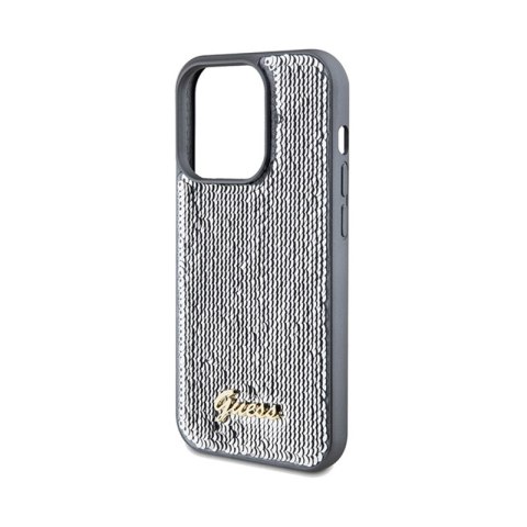 Guess Sequin Script Metal - Etui iPhone 14 Pro (srebrny) Guess Sequin Script Metal - Etui iPhone 14 Pro (srebrny)