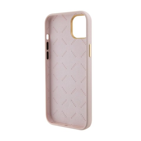 Guess Silicone Logo Strass 4G - Etui iPhone 15 (różowy) Guess Silicone Logo Strass 4G - Etui iPhone 15 (różowy)