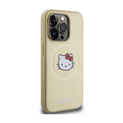Hello Kitty Leather Kitty Head MagSafe - Etui iPhone 15 Pro (złoty) Hello Kitty Leather Kitty Head MagSafe - Etui iPhone 15 Pro (złoty)