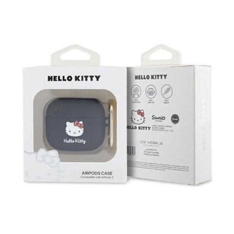 Hello Kitty Silicone 3D Kitty Head - Etui AirPods 3 (czarny) Hello Kitty Silicone 3D Kitty Head - Etui AirPods 3 (czarny)