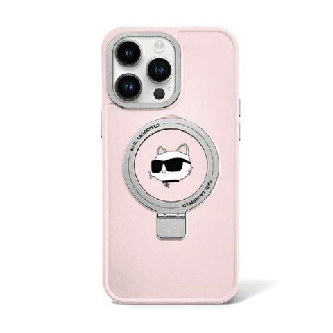 Karl Lagerfeld Ring Stand Choupette Head MagSafe - Etui iPhone 15 Pro (różowy) Karl Lagerfeld Ring Stand Choupette Head MagSafe - Etui iPhone 15 Pro (różowy)
