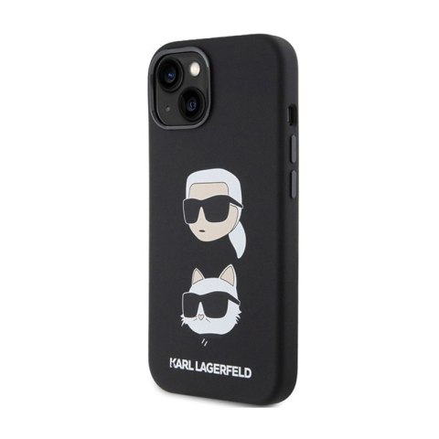 Karl Lagerfeld Silicone Karl & Choupette Heads - Etui iPhone 15 Plus (czarny) Karl Lagerfeld Silicone Karl & Choupette Heads - Etui iPhone 15 Plus (czarny)