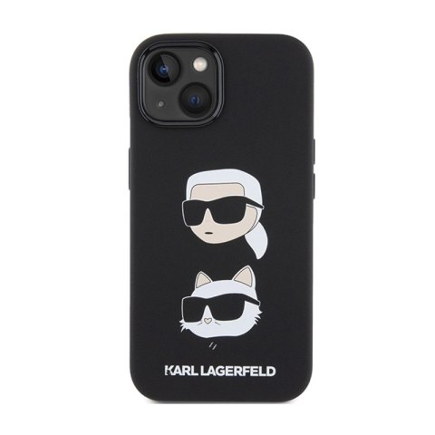 Karl Lagerfeld Silicone Karl & Choupette Heads - Etui iPhone 15 Plus (czarny) Karl Lagerfeld Silicone Karl & Choupette Heads - Etui iPhone 15 Plus (czarny)