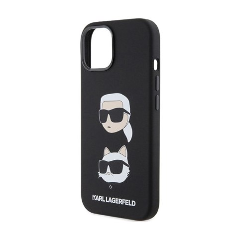 Karl Lagerfeld Silicone Karl & Choupette Heads - Etui iPhone 15 Plus (czarny) Karl Lagerfeld Silicone Karl & Choupette Heads - Etui iPhone 15 Plus (czarny)