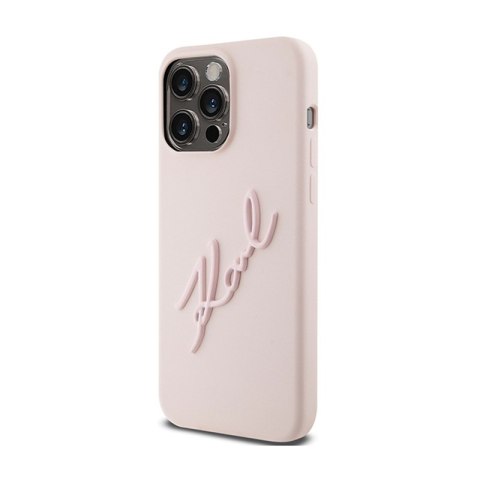 Karl Lagerfeld Silicone Karl Script - Etui iPhone 15 Pro Max (różowy) Karl Lagerfeld Silicone Karl Script - Etui iPhone 15 Pro Max (różowy)