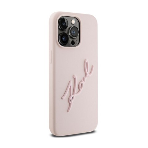 Karl Lagerfeld Silicone Karl Script - Etui iPhone 15 Pro Max (różowy) Karl Lagerfeld Silicone Karl Script - Etui iPhone 15 Pro Max (różowy)