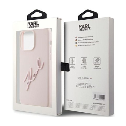 Karl Lagerfeld Silicone Karl Script - Etui iPhone 15 Pro Max (różowy) Karl Lagerfeld Silicone Karl Script - Etui iPhone 15 Pro Max (różowy)