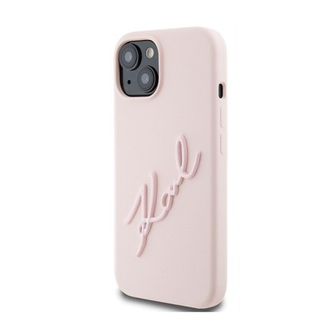 Karl Lagerfeld Silicone Karl Script - Etui iPhone 15 (różowy) Karl Lagerfeld Silicone Karl Script - Etui iPhone 15 (różowy)